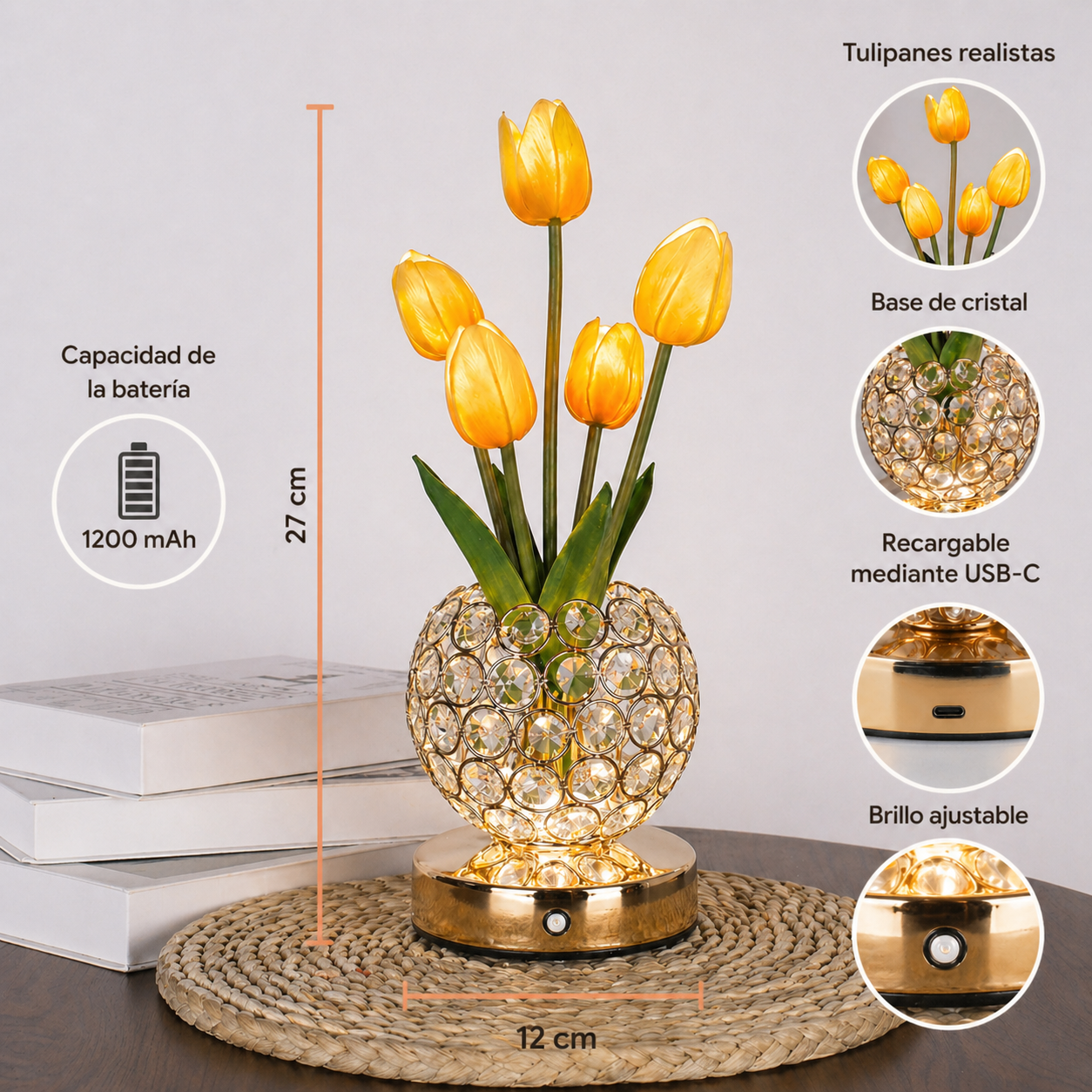 Lámpara Tulipán de Cristal