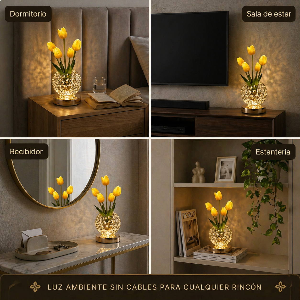 Lámpara Tulipán de Cristal